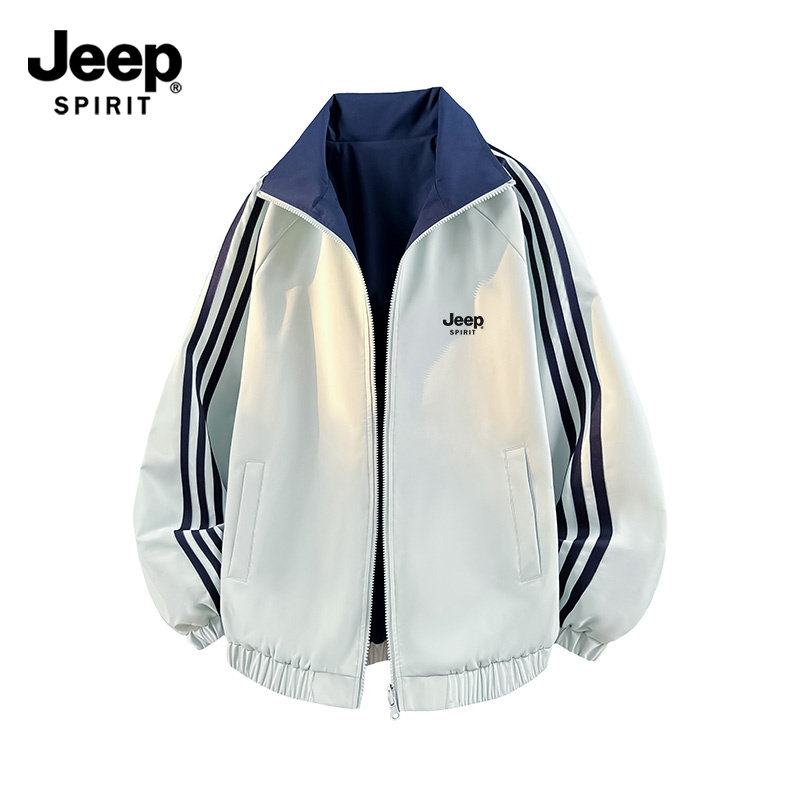吉普JEEP美式条纹夹克外套