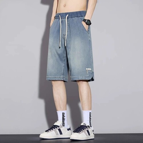 吉普JEEP冰丝透气牛仔短裤男