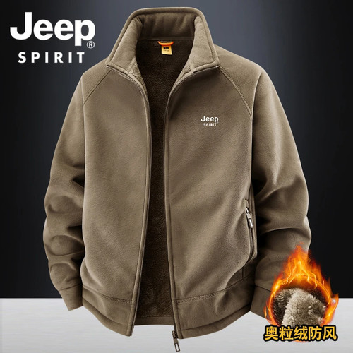 JEEP摇粒绒外套男秋冬季新款