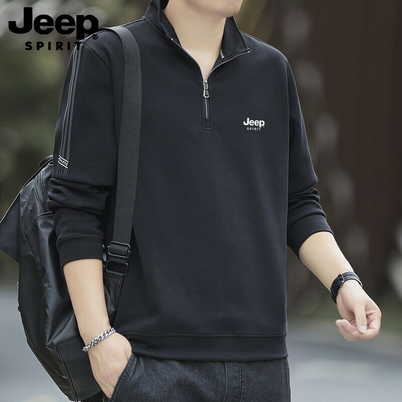 吉普JEEP半拉链男卫衣保暖大码图片