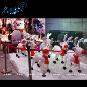 名样美陈圣诞麋鹿圣诞雪人玻璃钢造型商场广场圣V诞装 饰美陈厂家