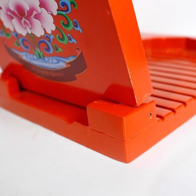 藏式可调节经书i架阅读架书立架印花看书架托架摆件实木彩绘可折