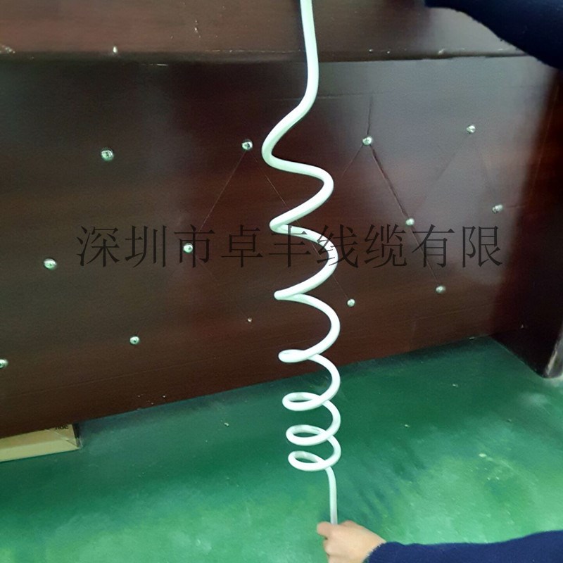 3芯国标4平方PU亮面弹簧电缆线 大型机械大功率T380V螺旋电线