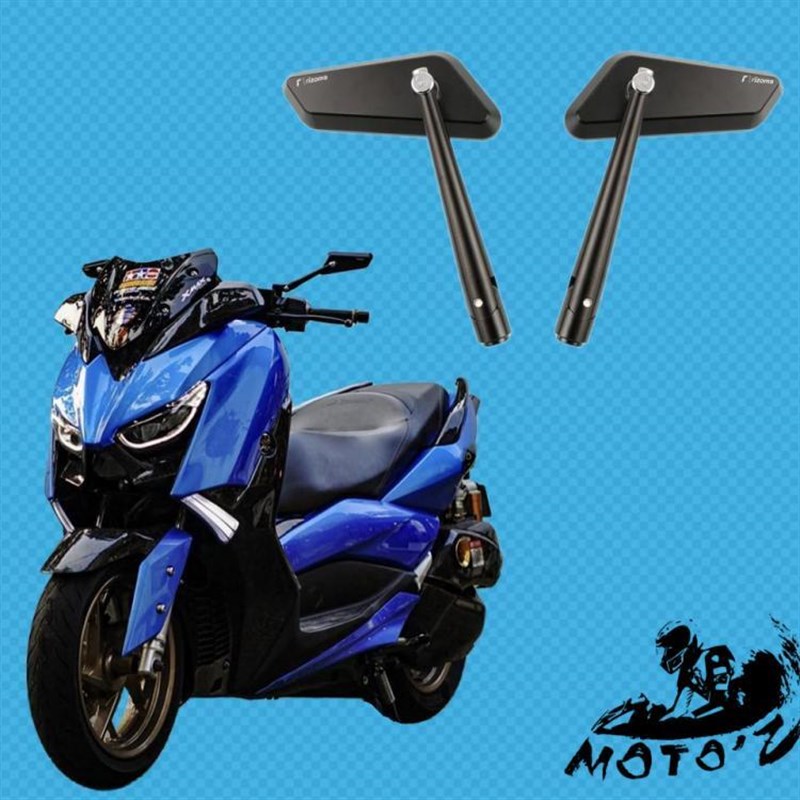 适用雅马哈XMAX300 NMAX155 NVX155 改装铝合金后X视镜反光镜方镜