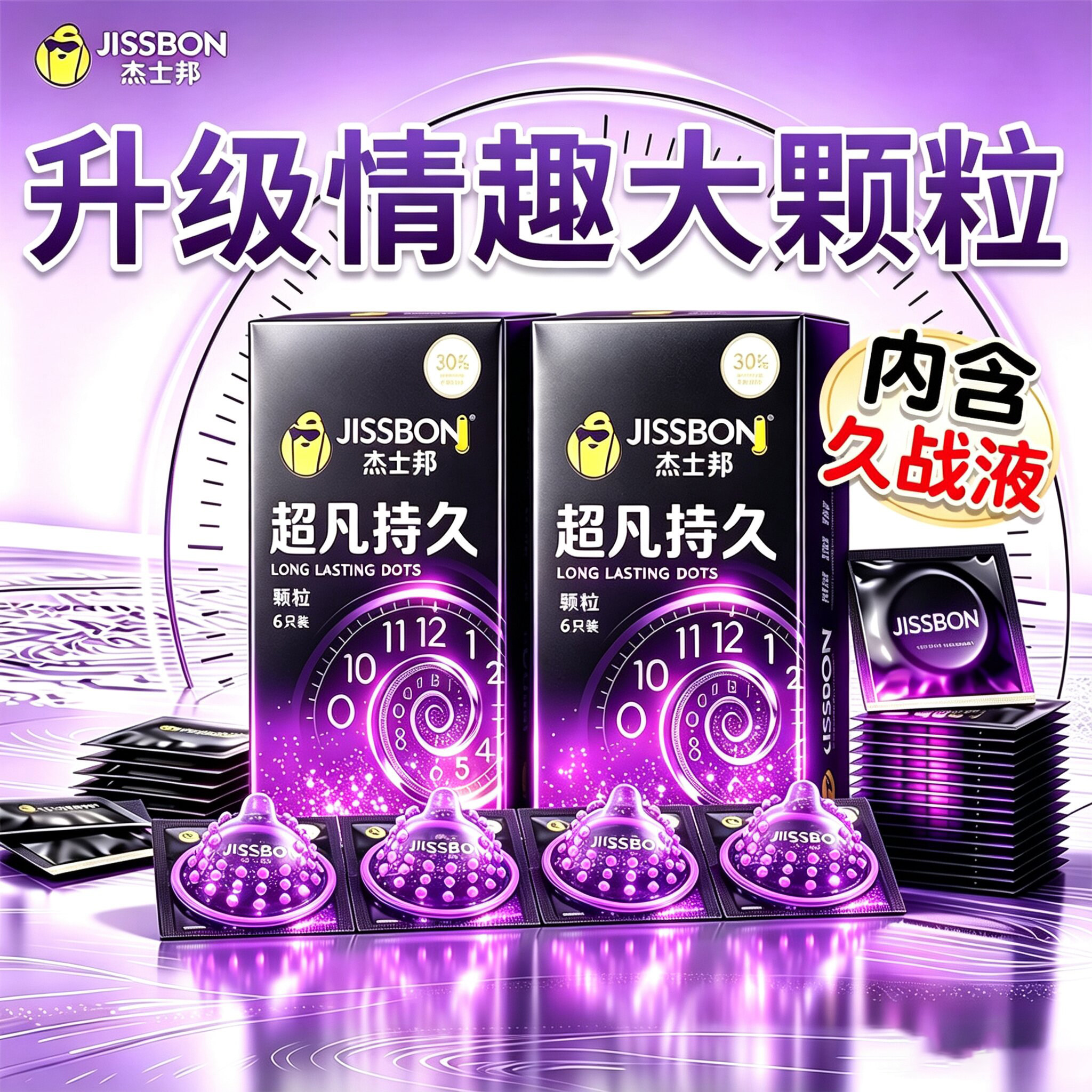 杰士邦超凡持久避孕套持久装男用旗舰店正品男用刺激阴蒂情趣颗粒图片