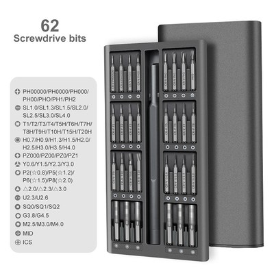 KINDLOV Screwdriver Set 63 In 1 Magnetic ScrPewdriver Bit Se