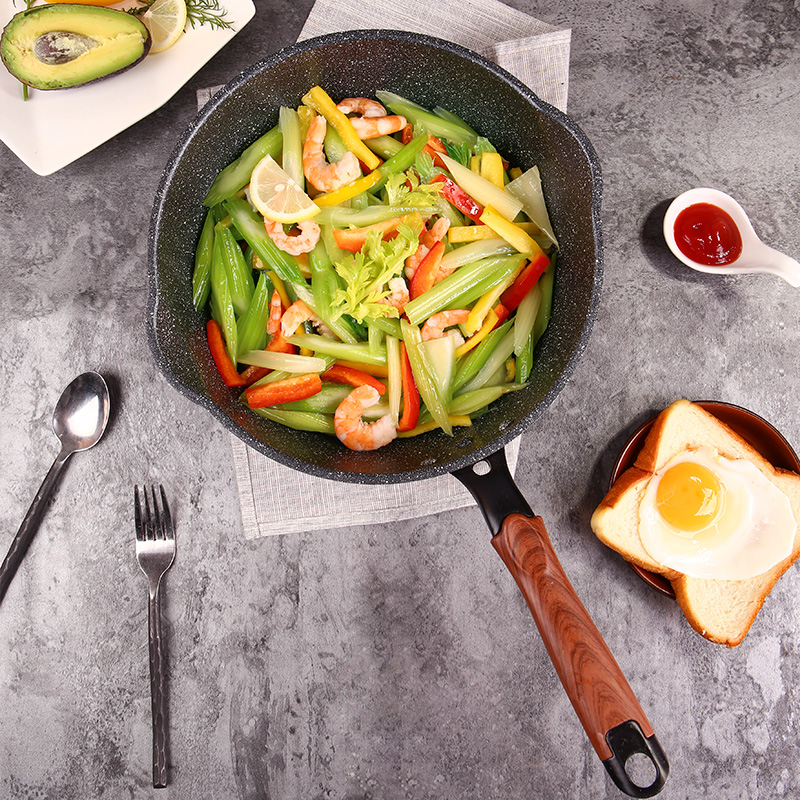 norbertw深型麦饭石不沾锅煎锅烙饼煎饼平底锅家用Y蒸炒煮炖炒锅