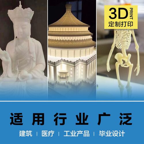 模型定制固北京光扫描透明树脂3D打印服务上黑色喷V漆建模打印化