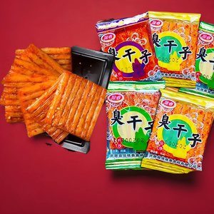 臭干子辣条90后童年怀旧零食香辣片连包麻辣面筋校园小吃