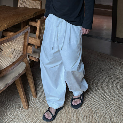 TANG[云影]宽松直筒休闲裤2026春夏季新款男舒适老钱风长裤裤子