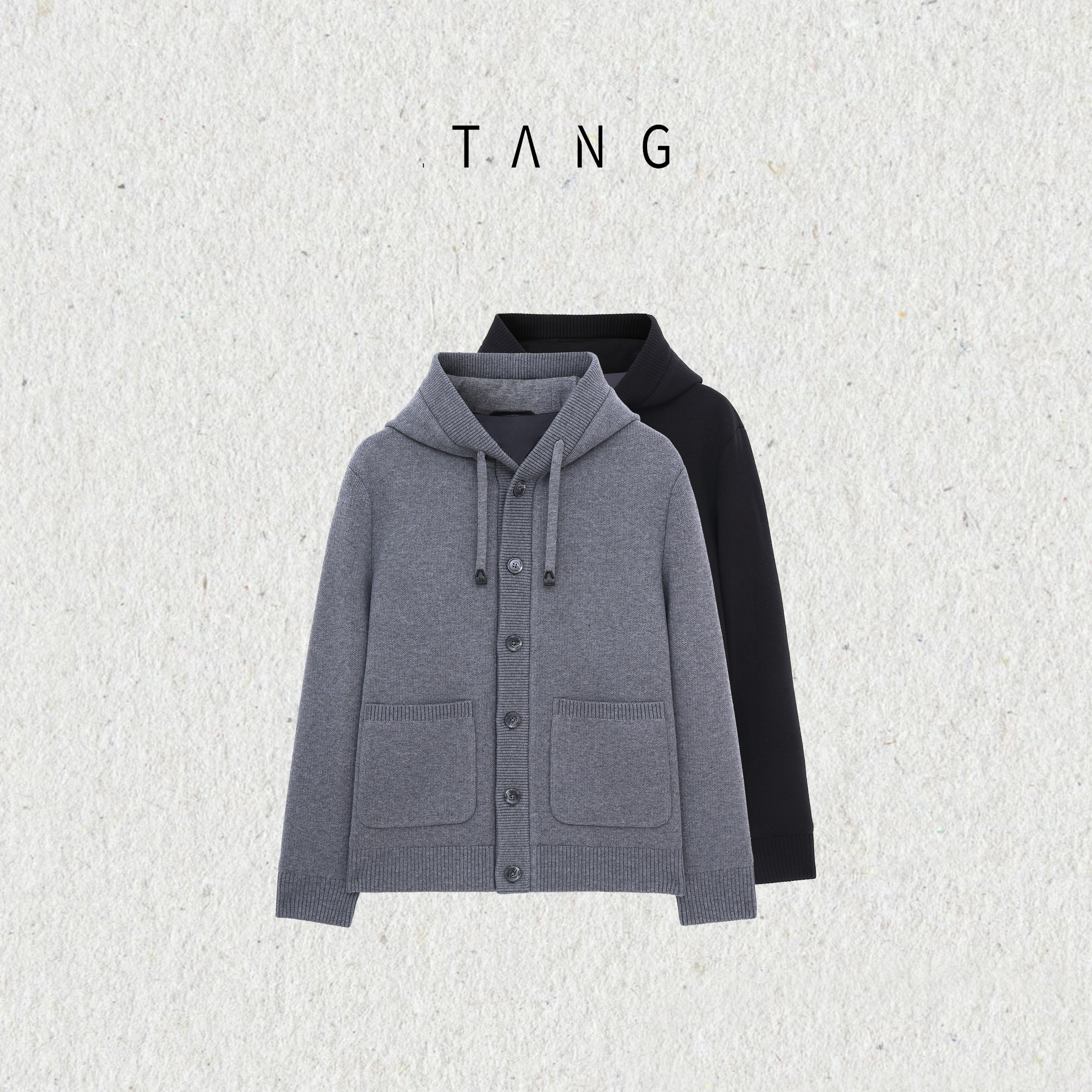 阿汤哥TANG[软织]羊毛针织连帽鹅绒服2025秋冬季新款男开衫外套,男装,羽绒服,淘宝优惠券,粉丝福利购,淘宝优惠卷