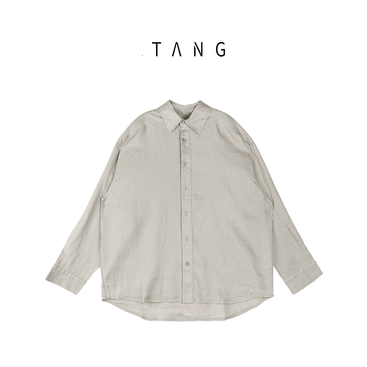 阿汤哥TANG[风禾]极简亚麻衬衫2026春季新款男复古长袖上衣