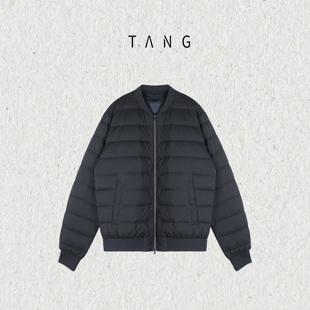 阿汤哥TANG轻巧白鹅绒棒球领羽绒服秋季新款男休闲简约外套大衣