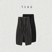 阿汤哥TANG棉混纺系带休闲长裤 子 男高级阔腿弯刀裤 2025秋冬季 新款