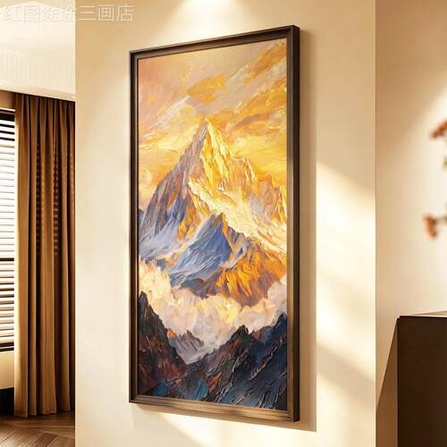 照金山墙玄关装饰画中古风适合白的日挂画高级大气壁画大新款定做