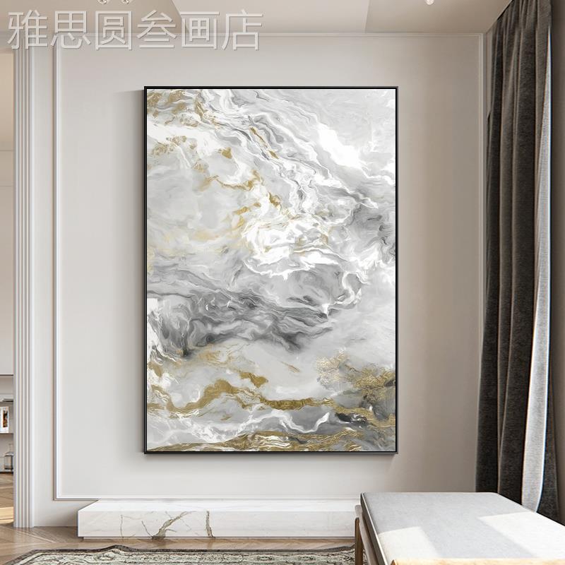 网红入户玄走廊过道背景装饰画抽轻式奢关象艺术挂画日极简壁墙画图片