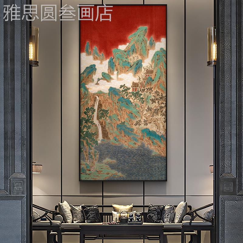 网红新中客景厅发背墙装饰画沙茶书房禅意挂室画日式式民宿酒店壁图片