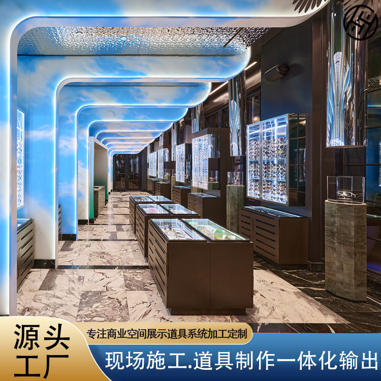 复古眼镜店的货柜金属墨镜展示柜台墨镜陈列中岛柜墙面眼镜展示柜图片
