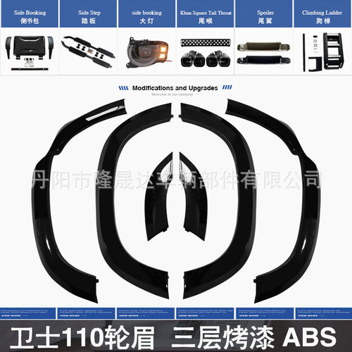 适用于全新卫士90/110/130轮眉黑武士黑曜外观改装升级加宽轮眉