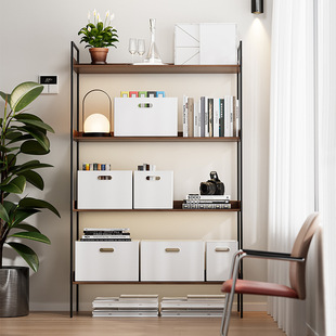 日式图书馆书架收纳盒直角可折叠储物盒零食玩具书本整理箱方形盒