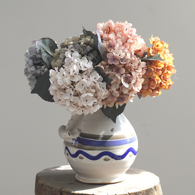 仿真花假花绢花秋色绣球新款婚庆家居摄影道具花艺装饰文艺