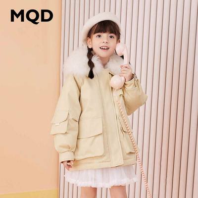 【设计师系列】MQD童装女童兔子印花羽绒服21冬新款保暖加厚外套