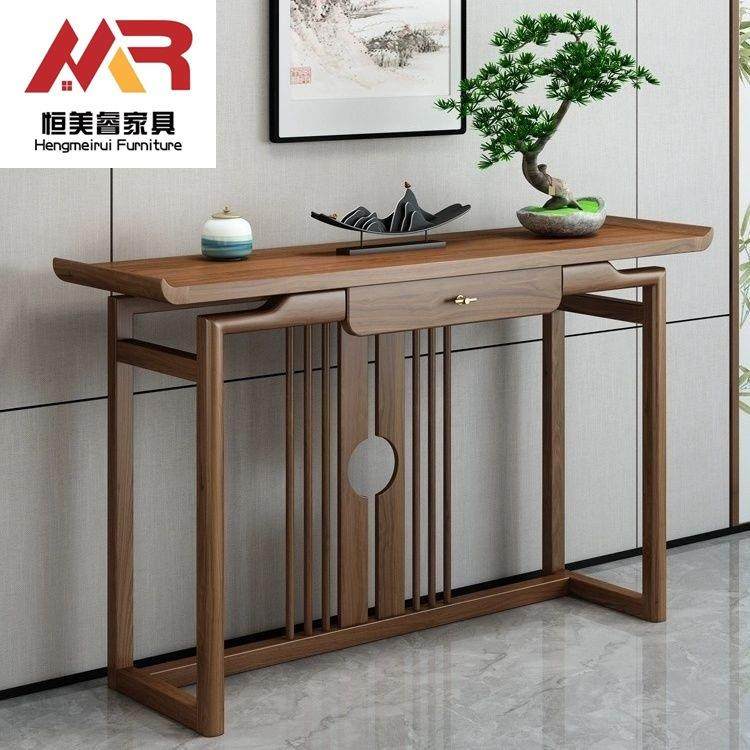 中式玄关桌现代简约实木玄关台隔断老榆木供桌条案几靠墙玄关桌