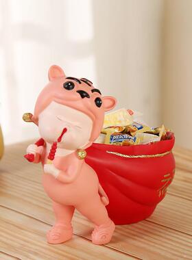 新款虎娃收纳摆件玄关客厅家门口放钥匙家居树脂装饰品