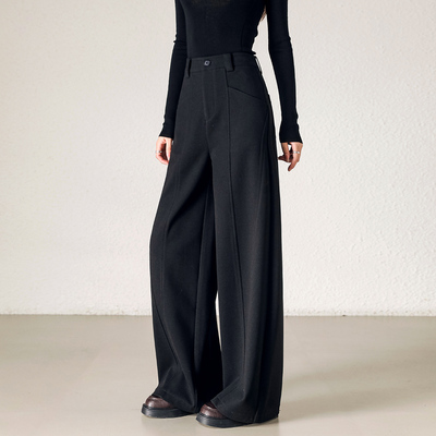 暖糯呢子阔腿裤冬厚实宽松休闲裤