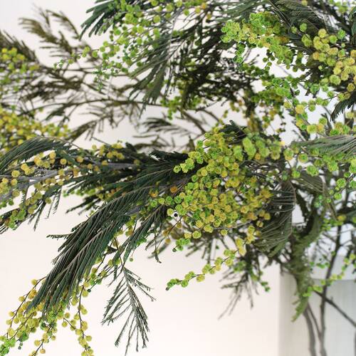 陈设插花金合欢造景永生花圣诞花瓶客厅花软装干花真花装饰高端