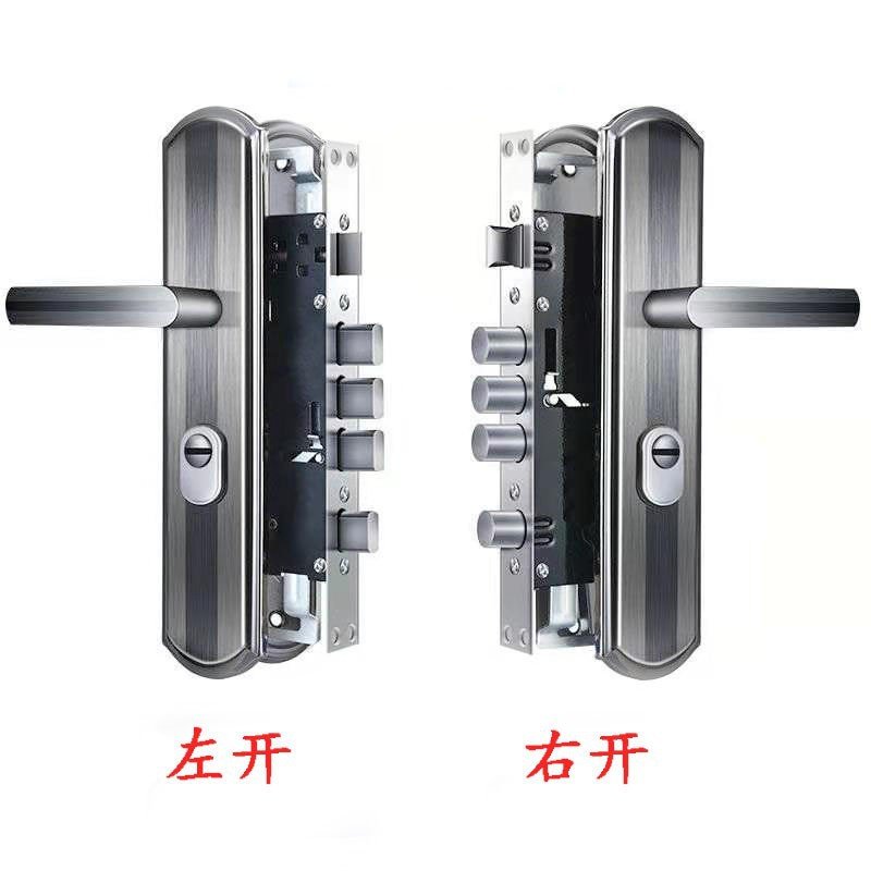 防盗门黑金整套门锁进户门双活不分左右拉手锁芯锁体通用型外贸单图片