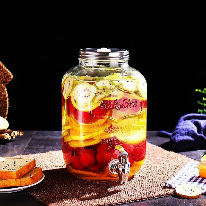 透明玻璃果汁罐带龙头密封10斤自排气酵素桶饮料桶泡酒瓶家用,厨房/烹饪用具,泡酒瓶,淘宝优惠券,粉丝福利购,淘宝优惠卷