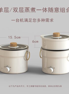 学生宿舍迷你电煮锅低功率小火锅多功能料理锅蒸煮一体锅电煎炒锅