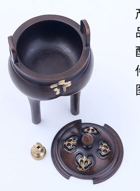 铜香炉家用熏香器仿古盘香炉洒金宣德炉宋式苏工檀香香炉香薰摆件