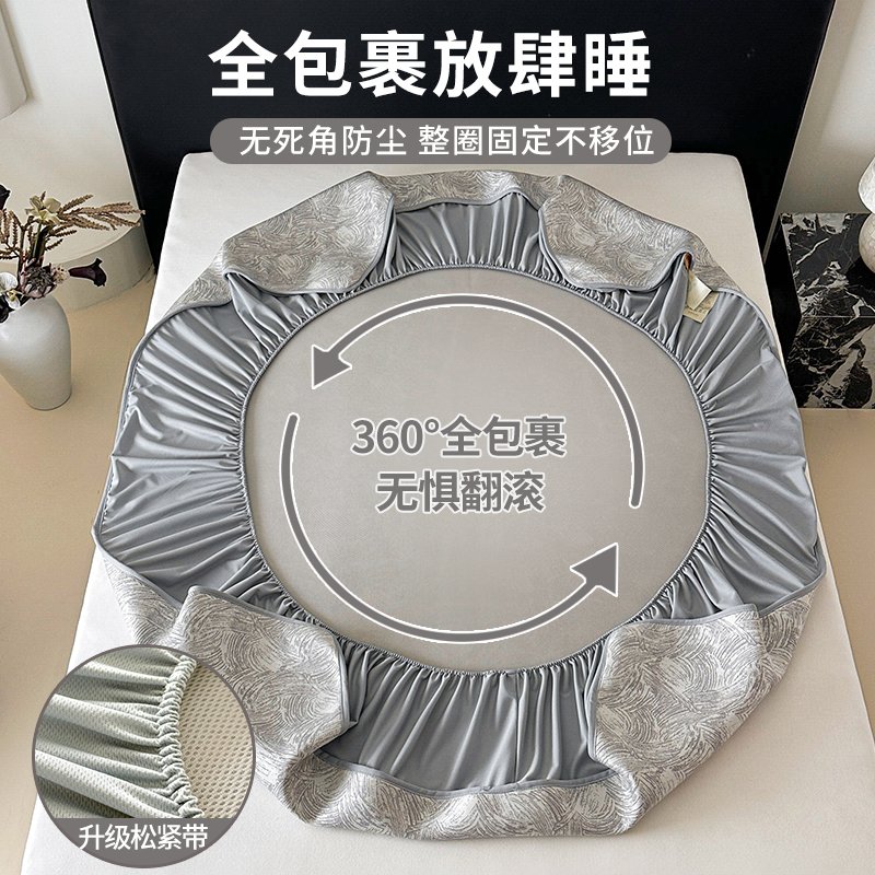 夏天冰丝床笠单件凉席可机洗水洗凉感床单套罩全包床罩床垫保护罩图片