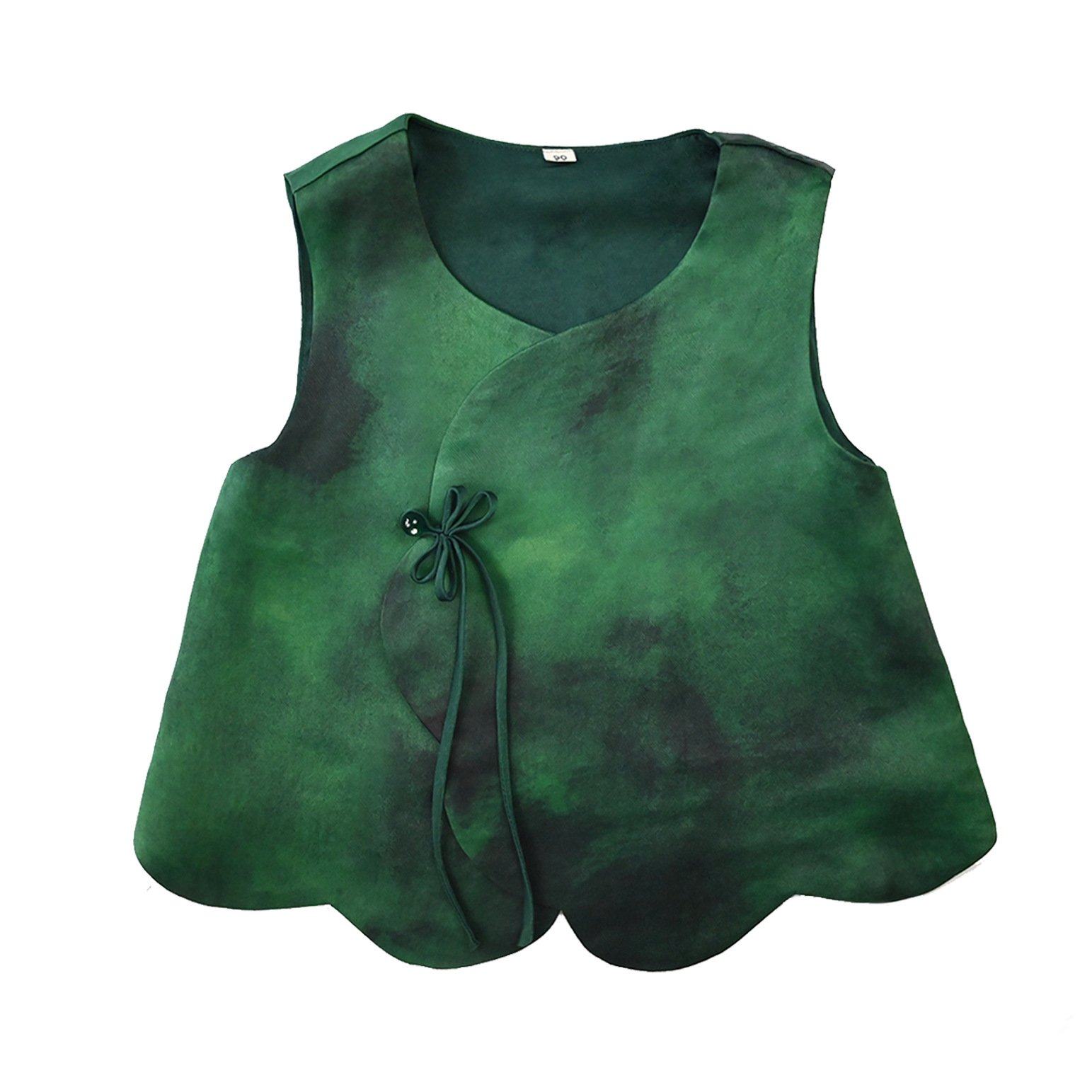 新中式墨绿印花立领无袖马甲套装2024女夏季复古改良唐装背心,女装/女士精品,汉服上装,淘宝优惠券,粉丝福利购,淘宝优惠卷