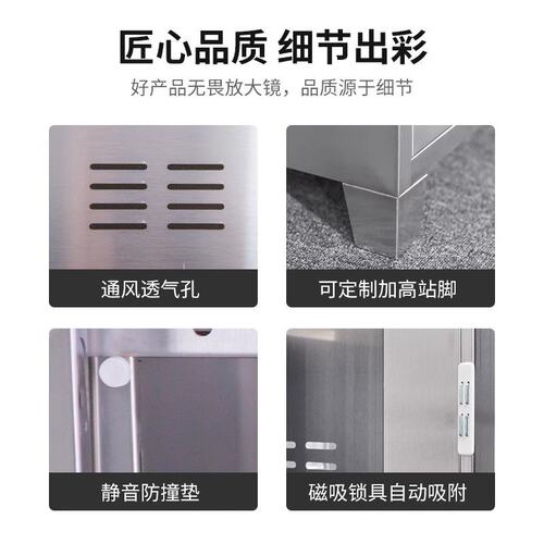 304不锈钢碗柜餐盘柜多门饭盒存放柜员工餐厅带门碗筷收纳柜厂家
