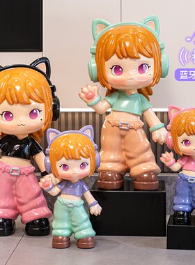 可爱招财猫女蓝牙音响客厅电视柜旁大型落地摆件玄关装饰乔迁礼品