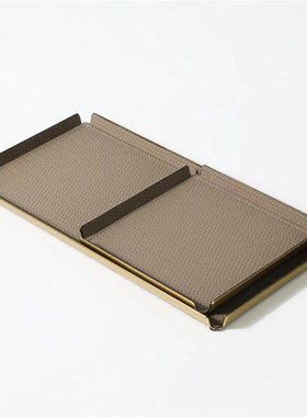 极速现代简约金属皮m革托盘置物盘软装饰品摆件样板间售楼处茶几