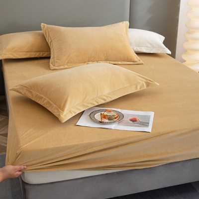 极速A类加d绒婴儿绒牀笠单件冬季宝宝绒短毛绒天鹅绒纯色牀罩牀单