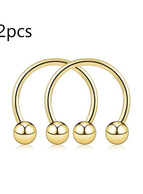 极速16aG Surgical Steel Horseshoe & Captive Bead Nose Hoop S