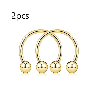 极速16aG Surgical Steel Horseshoe & Captive Bead Nose Hoop S