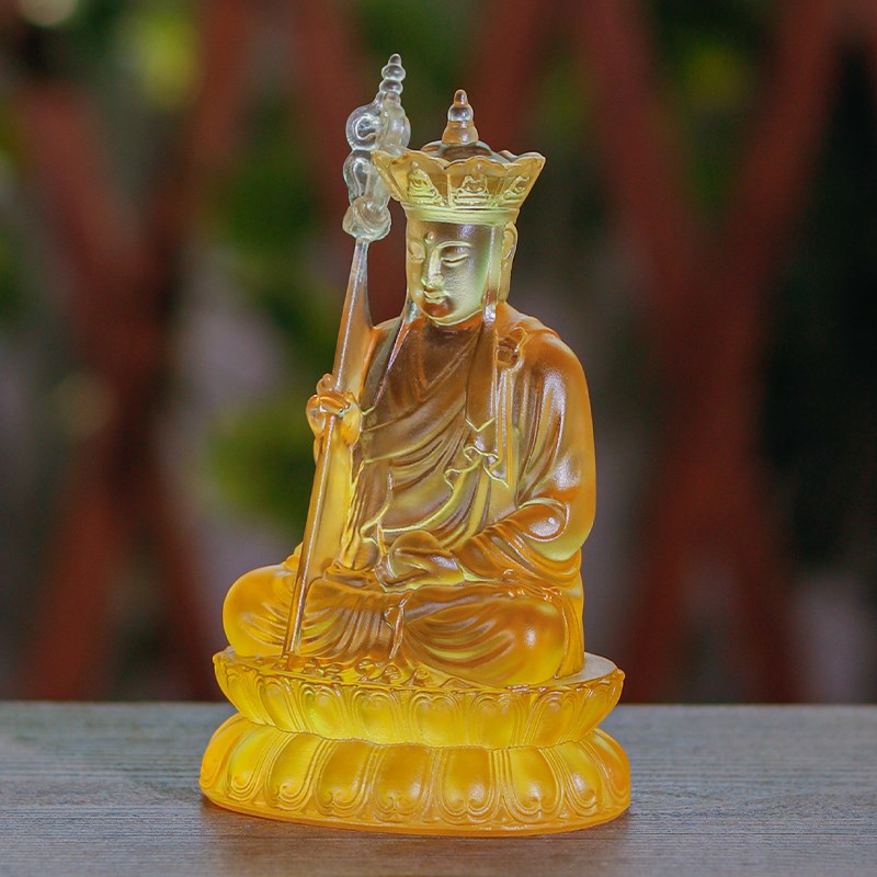 极速莲花座地藏王菩萨p佛堂家居中式精品桌面摆件手工古法七宝琉