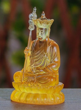 极速莲花座地藏王菩萨p佛堂家居中式精品桌面摆件手工古法七宝琉