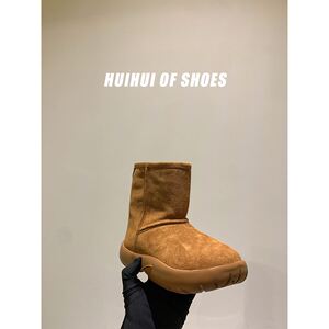 HUIHUI OF SHOES新/火爆了~三角标厚底加绒短靴女皮毛一体雪地靴