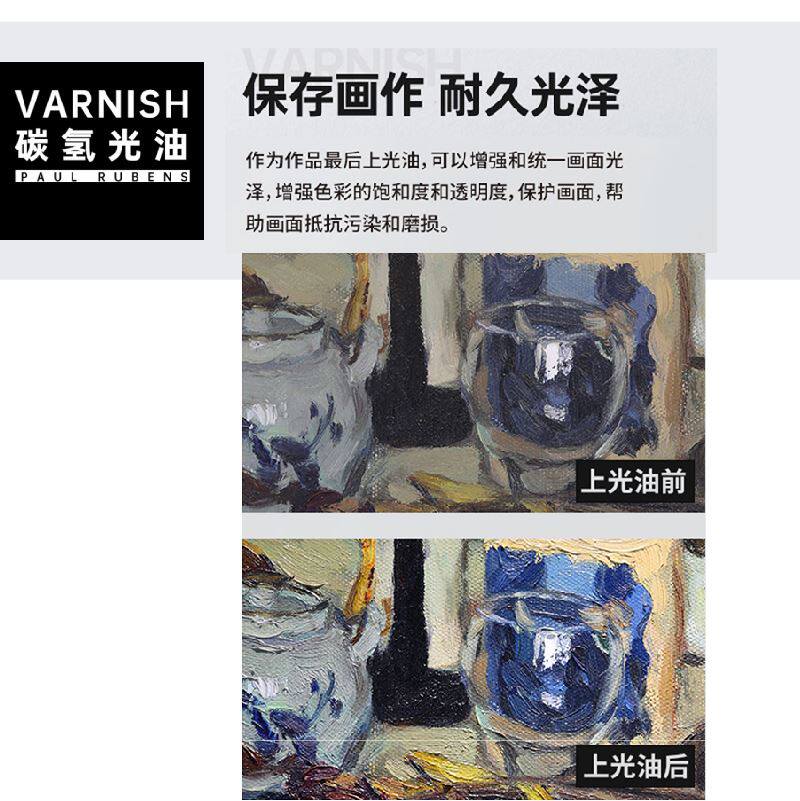 鲁本斯油画上光油丙烯画封层保护油亮光油提亮上光剂光油哑光防尘