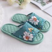 四季 春秋居家室内布艺布底拖鞋 夏女防滑静音软底纯棉家用情侣拖鞋