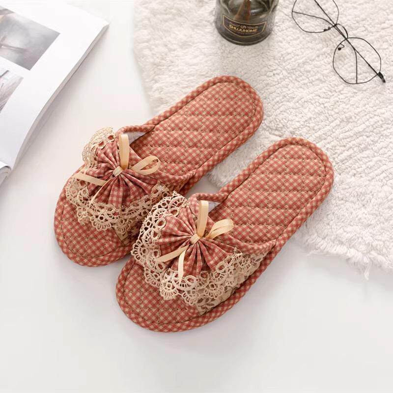 韩版家居室内静音棉麻布艺布底拖鞋男女夏情侣家用软底拖鞋四季