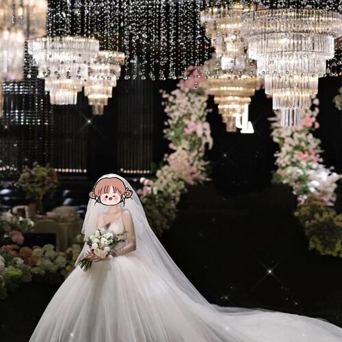 婚庆道具多层水晶冰条吊灯酒店吊顶装饰灯韩式婚礼堂舞台吊顶装饰