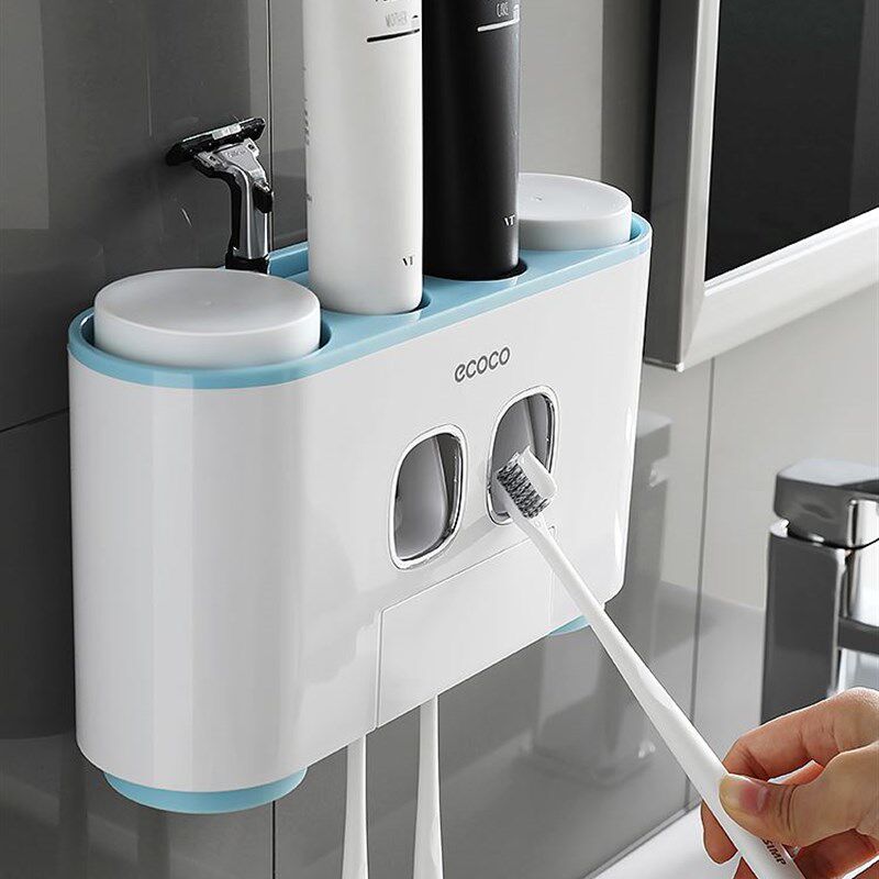 牙刷置物架壁式免打孔漱口杯刷牙杯挂墙式卫生间壁挂吸壁牙具套装